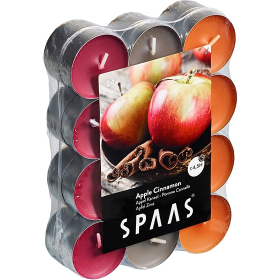 Spaas Apple Cinnamon - Jablko a skořice vonné čajové svíčky 24 kusů