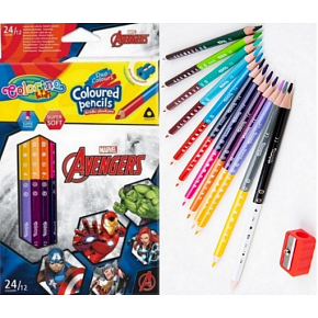Colorino Pastelky trojhranné Marvel Avengers oboustranné 24 barev