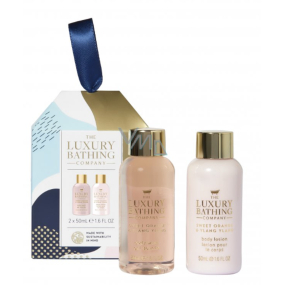 Grace Cole Pomeranč & Ylang ylang sprchový gel 50 ml + tělové mléko 50 ml, kosmetická sada pro ženy