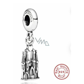 Zawieszka ze srebra próby 925 Barcelona La Sagrada Familia, charms do bransoletki podróżniczej