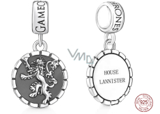 Zawieszka ze srebra próby 925 Gry o Tron herb Lannisterów, charms do bransoletki, film