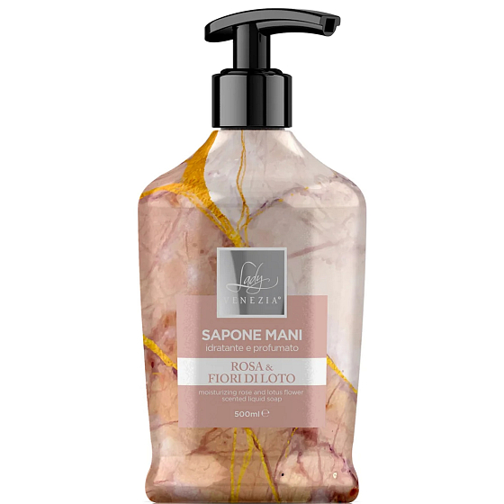 Lady Venezia Rosa & Fiori Di Loto - Róża i kwiaty lotosu płynne mydło 500 ml dozownik