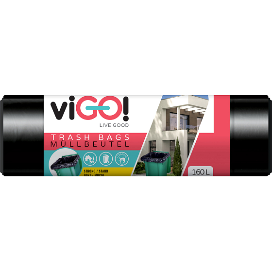 viGO worki na odpady, 28 µ, 90 × 110 cm, 160 l, 10 sztuk