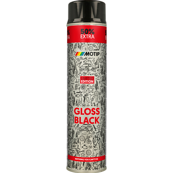 Motip Rallye uniwersalny lak akrylowy, czarny połysk, 600 ml