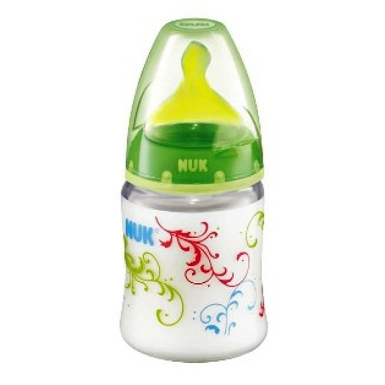 Nuk Láhev plastová kojící latexová savička 0-6 měsíců velikost 1 150 ml