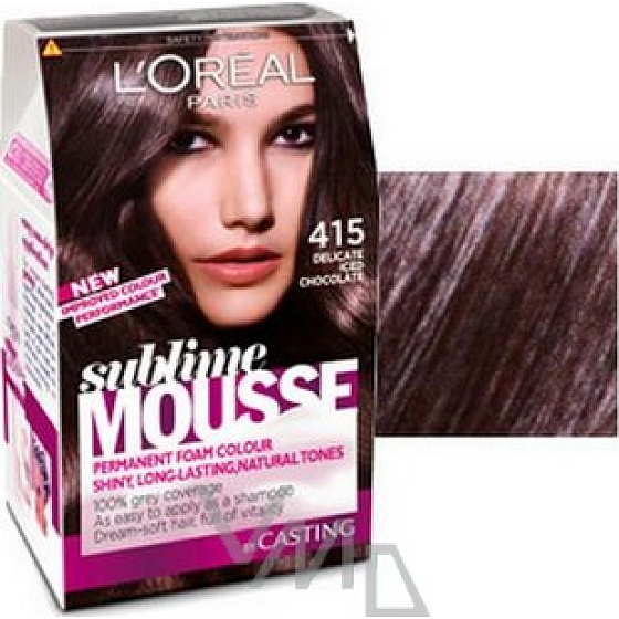 Loreal Paris Sublime Mousse barva na vlasy 415 jemný ledový kaštan