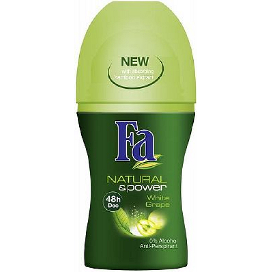 Fa Natural & Care Bílý hrozen kuličkový antiperspirant deodorant roll-on pro ženy 50 ml