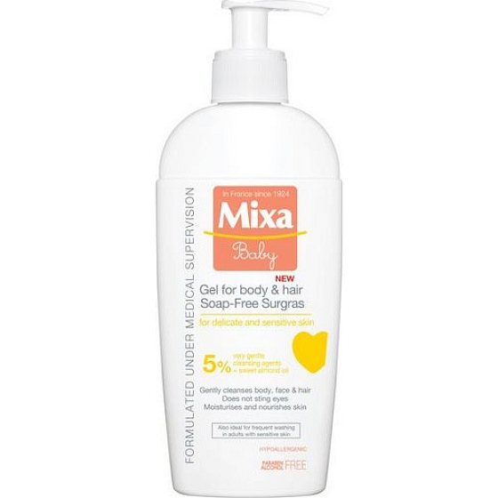 Mixa Baby Żel do ciała i włosów dodatkowo nawilżający żel do mycia ciała i włosów 250 ml