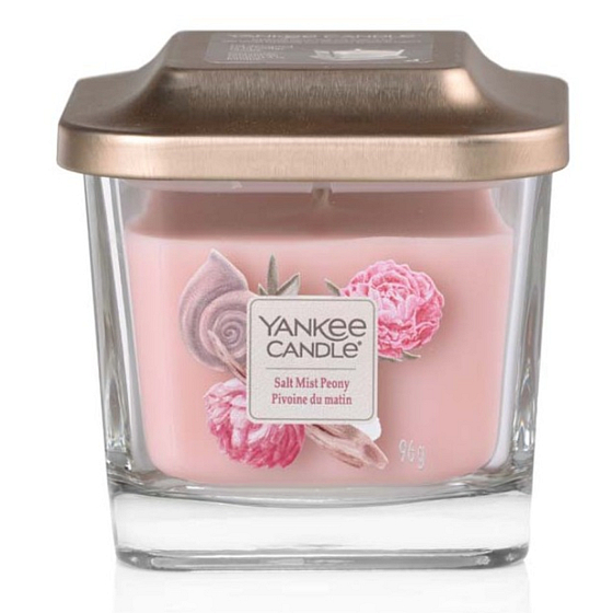 Yankee Candle Salt Mist Peony - Pivoňka s kapkami mořské vody sojová vonná svíčka Elevation malá sklo 1 knot 96 g