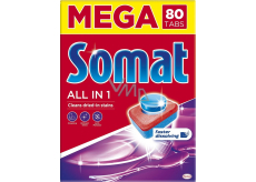 Somat All In 1 8 Actions tabletki do zmywarki z siłą kwasu cytrynowego dla czystych i lśniących naczyń 80 sztuk