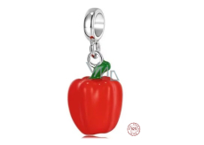 Zawieszka ze srebra 925 Papryka Czerwona, element do bransoletki