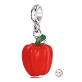 Zawieszka ze srebra 925 Papryka Czerwona, element do bransoletki