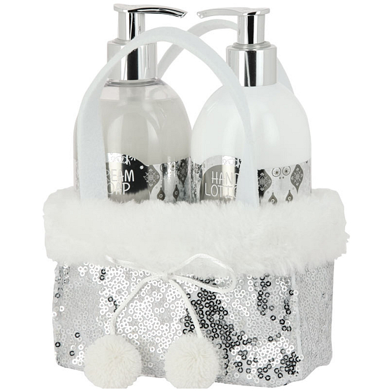 Vivian Gray Christmas Silver płynne mydło 500 ml + mleczko do rąk 500 ml + torebka, zestaw kosmetyków dla kobiet