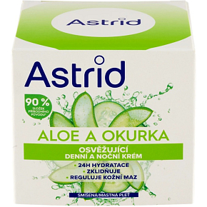 Astrid krem na dzień i noc do cery mieszanej i tłustej z aloesem vera i ogórkiem 50 ml