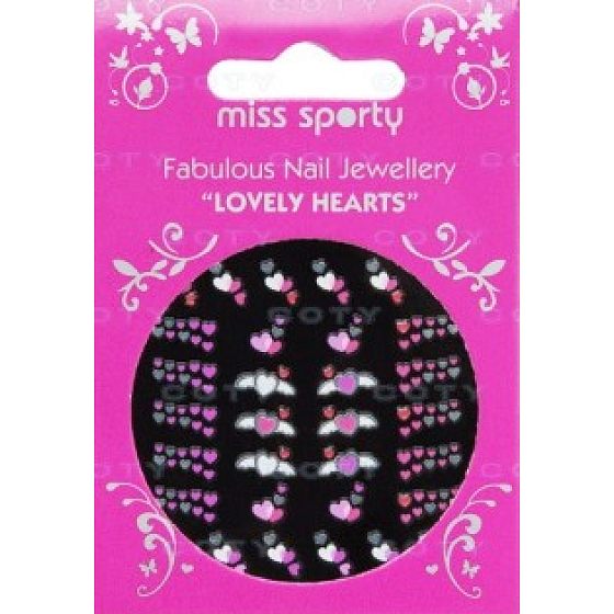 Miss Sporty Lovely Hearts ozdoby na nehty 32 kusů