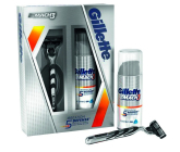 Gillette Mach3 strojek s 1 náhradní hlavicí + Irritation Defense gel na holení 75 ml, kosmetická sada, pro muže
