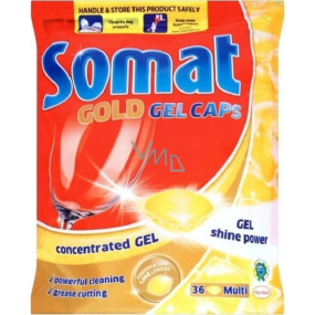 Somat Gold Gel Caps Lemon kapsle do myčky 36 kusů Somat Gold Gel Caps Lemon kapsle do myčky 36 kusů