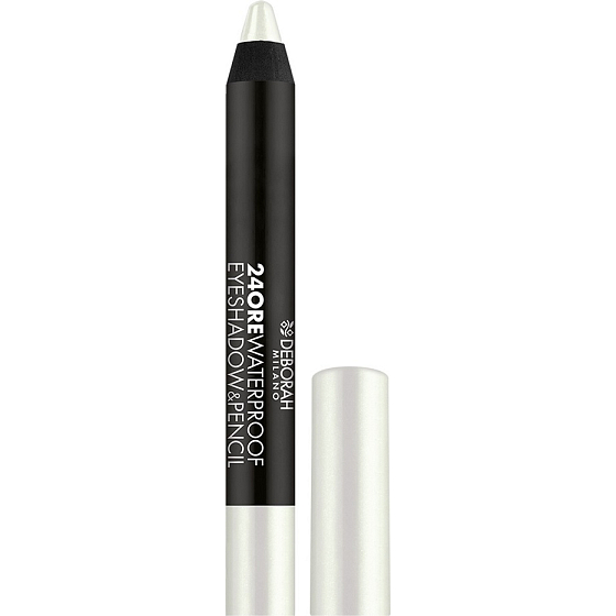 Deborah Milano 24Ore 2v1 voděodolné oční stíny a tužka na oči 01 Pearly Ivory 2 g