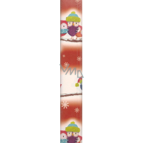 Ditipo Dárkový balicí papír 70 x 200 cm Vánoční červený Sovy