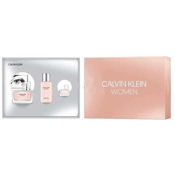 Calvin Klein Woman parfémovaná voda pro ženy 50 ml + parfémovaná voda 5 ml + tělové mléko 100 ml, dárková sada