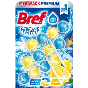 Bref Perfume Switch Marine-Citrus WC blok s vůní svěžesti a citrusu efekt změny vůně 3 x 50 g Bref Perfume Switch Marine-Citrus WC blok s vůní svěžesti a citrusu efekt změny vůně 3 x 50 g