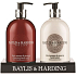 Baylis & Harding Men Černý pepř a Ženšen tekuté mýdlo dávkovač 500 ml + mléko na ruce dávkovač 500 ml, kosmetická sada pro muže