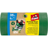 Fino Green Life recyklowane PE worki na śmieci, 25 µ, 50 × 55 cm, 35 l, 22 szt.