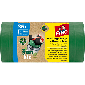 Fino Green Life recyklowane PE worki na śmieci, 25 µ, 50 × 55 cm, 35 l, 22 szt.
