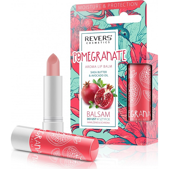 Revers Aroma Lip Balm Pomegrante balzám na rty s vůní granátového jablka 4 g