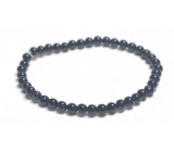 Onyx czarny bransoletka elastyczna naturalny kamień, kuleczka 4 mm / 16 - 17 cm, kamień żywotny siły