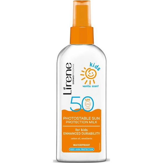 Lirene SC SPF50 Mleczko przeciwsłoneczne w sprayu o zapachu wanilii dla dzieci 150 ml