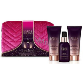 Baylis & Harding Fík a Granátové jablko tělový sprej 100 ml + sprchový gel 100 ml + mléko na ruce a tělo 100 ml + kosmetická taštička, kosmetická sada pro ženy