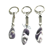 Ametyst zebra Zambia brelok naturalny kamień ok. 10 cm 1 sztuka, kamień król i biskup