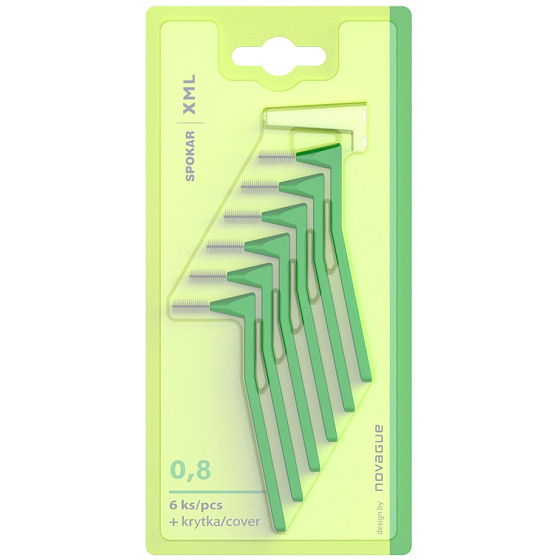 Spokar XML 0,8 mm międzyzębowe szczoteczki 6 sztuk + pokrywka 1 sztuka