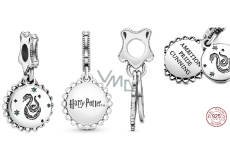 Charm Srebrny 925 Harry Potter - Slytherin + cyrkon, 2w1 zawieszka na bransoletkę