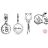 Charm Srebrny 925 Harry Potter - Slytherin + cyrkon, 2w1 zawieszka na bransoletkę