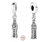 Zawieszka ze srebra próby 925 Londyn Big Ben męska, charms do bransoletki podróżniczej