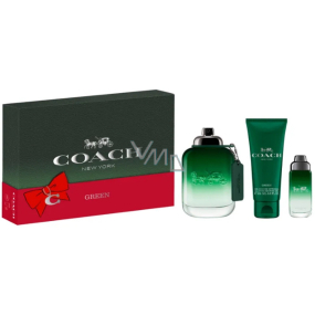 Coach Green New York woda toaletowa 100 ml + woda toaletowa 15 ml + żel pod prysznic 100 ml, zestaw prezentowy dla mężczyzn