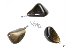 Obsidián zlatý Troml přívěsek, přírodní kámen, M cca 3 cm, 1 kus, kámen záchrany