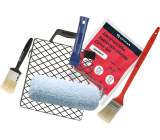 Spokar Uni Niebieski melanż zestaw wałek do uchwytu 8 mm, 250 mm + uchwyt, siatka, folia, 2 × pędzel