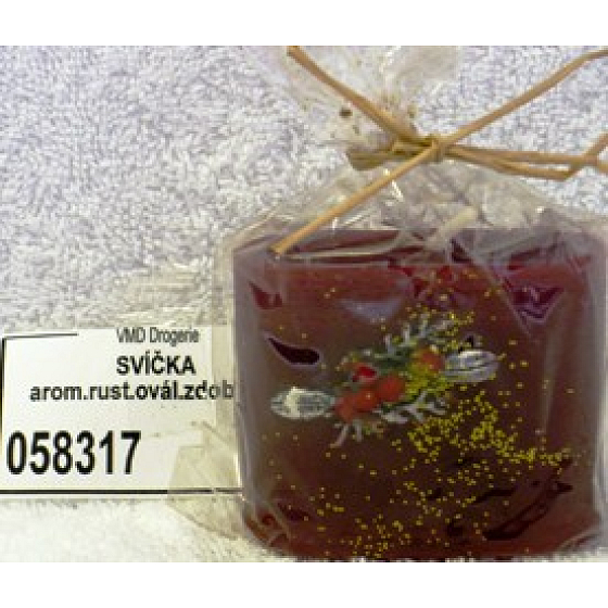 Admit Rustikální vonná svíčka oválná zdobená