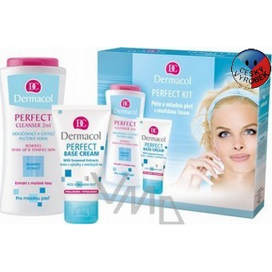 Dermacol Perfect Kit odličovací pleťová voda 200 ml + krém 50 ml, kosmetická sada