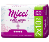 Micci Ultra Wings Sensitive wkładki intymne z skrzydełkami Duo 2 x 10 sztuk