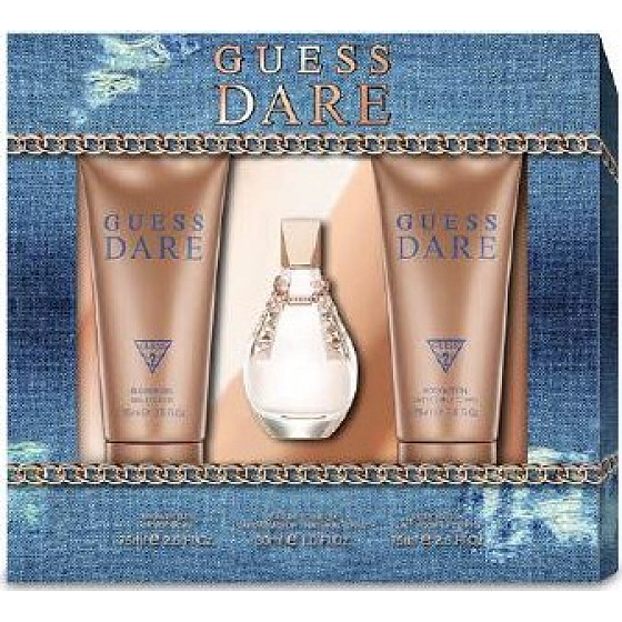 Guess Dare toaletní voda 30 ml + sprchový gel 75 ml + tělové mléko 75 ml, dárková sada