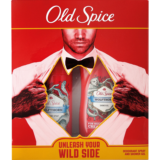 Old Spice Wolfthorn deodorant sprej 125 ml + sprchový gel 250 ml, kosmetická sada