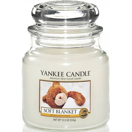Yankee Candle Soft Blanket - Jemná přikrývka vonná svíčka Classic střední sklo 411 g
