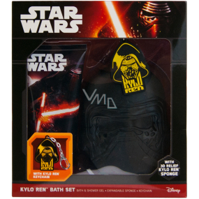 Disney Star Wars Kylo Ren sprchovvý gel 150 ml + mycí houba + přívěšek na klíče, kosmetická sada