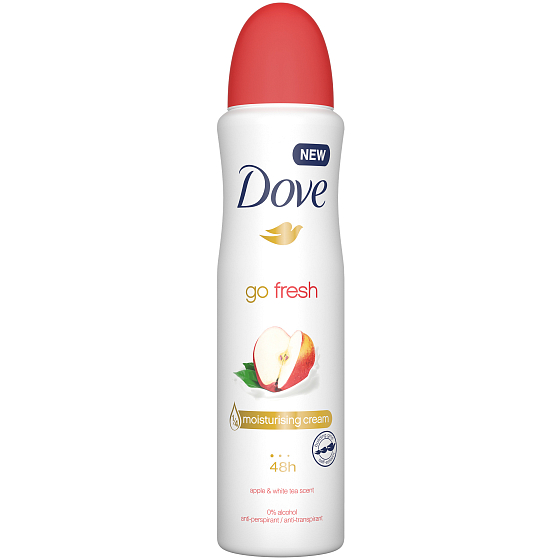 Dove Go Fresh Jablko & Bílý čaj antiperspirant deodorant sprej s 48hodinovým účinkem pro ženy 150 ml
