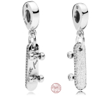Zawieszka ze srebra próby 925 Skateboard, charms do bransoletki sportowej