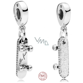 Zawieszka ze srebra próby 925 Skateboard, charms do bransoletki sportowej Zawieszka ze srebra próby 925 Skateboard, charms do bransoletki sportowej